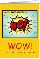 40th Birthday Humor Getting Older Comic Book Style card