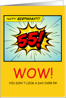 55th Birthday Humor Getting Older Comic Book Style card