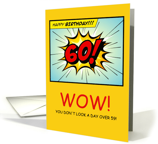 60th Birthday Humor Getting Older Comic Book Style card (1777242)