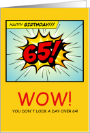 65th Birthday Humor Getting Older Comic Book Style card