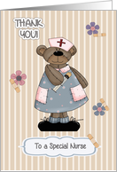 To a Special Nurse Cute Teddy Bear Wearing Nursing Scrub card