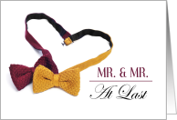 Mr. & Mr. Elegant Gay Wedding Invitation. Heart Shaped Bow Ties card