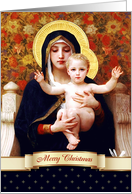 Merry Christmas. Madonna and Child painting by W.Bouguereau card