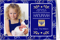 Happy Hanukkah from Our Home to Yours. Custom Photo Card