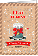 Boas Festas e Prospero Ano Novo. Portuguese Christmas card