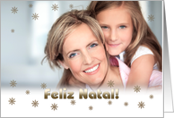 Feliz Natal. Custom Photo Christmas Card in Portuguese card