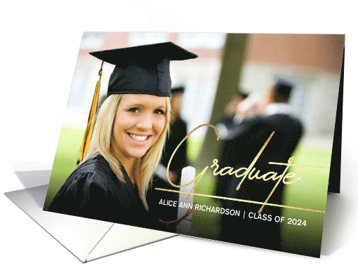 Class of 2024 Graduation Announcement Custom Photo and Year card