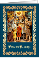 Happy Passover. Vintage Family Seder Scene card