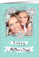 Happy Mother’s Day. Floral Frame Personalized Photo Cards