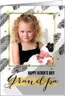 For Grandpa on Father’s Day. Feather Design with Custom Photo card