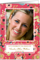 Class of 2024 Graduation Party Invitation Floral Pattern and Photo card