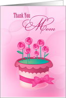 Thank you Mom. Pink flowers card