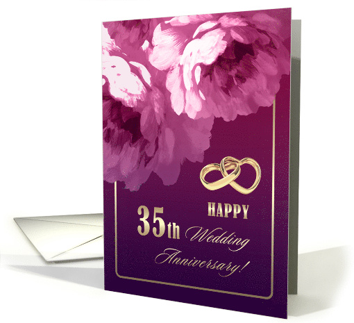 Happy 35th Wedding Anniversary. Romantic Roses card (601570)