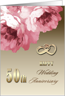 Happy 50th Anniversary. Romantic Roses card