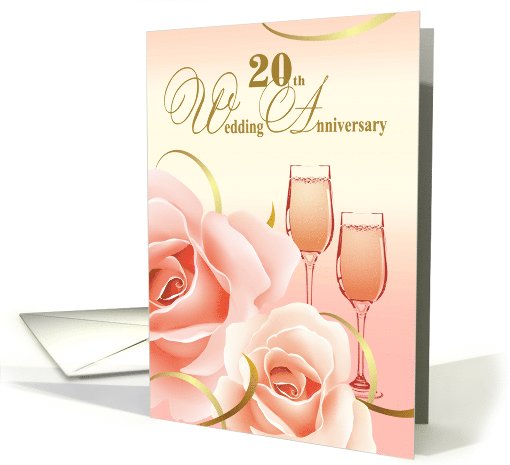 20th Wedding Anniversary Party Invitations card (610393)