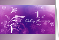 First Wedding Anniversary Party Invitation card