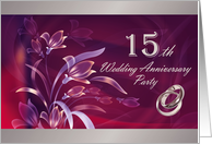 15th Wedding Anniversary Party Invitation card