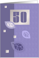 50th Birthday Party Invitation. Violet Leaves card
