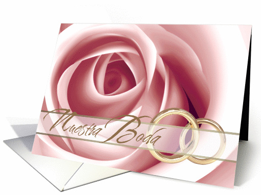 Wedding Invitation in Spanish. Pink Rose Design card (653248)