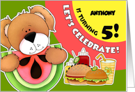 Custom Name 5th Birthday Party Invitations. Funny Puppy card