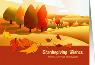 Thanksgiving Wishes from Across the Miles. Autumn Landscape card