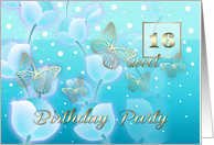 16th Birthday Party Invitation. Romantic Flowers and Butterflies card