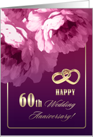 Happy 60th Wedding Anniversary . Romantic Roses card