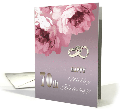 Happy 70th Wedding Anniversary . Romantic Roses card (761583)