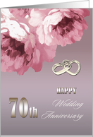Happy 70th Wedding Anniversary . Romantic Roses card