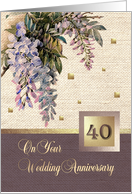 40th Wedding Anniversary . Victorian age textile pattern card