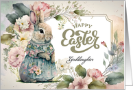 Easter Wishes for Goddaughter Old-Fashioned Watercolor Easter Bunny card