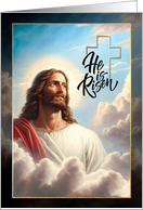 Alleluia! Hi is Risen Vintage Jesus Christ Painting card