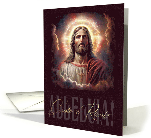 Alleluia! Cristo e Risorto Christ is Risen in Italian Religious card