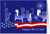 4th of July. Statue of Liberty card