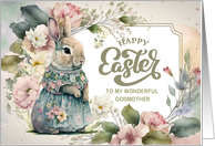 Happy Easter to Godmother Old-Fashioned Little Bunny card