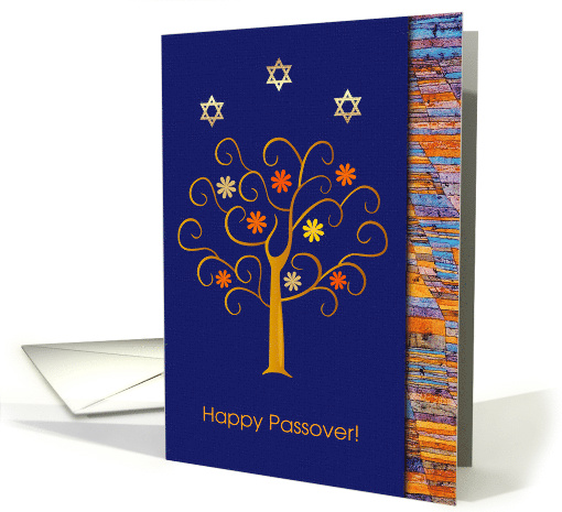 Happy Passover. Spring Tree and Star of David card (784680)