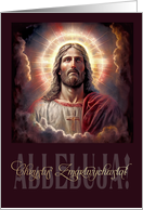 Christ is Risen in Polish Vintage Jesus Christ Painting card