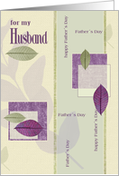 For Husband on Father’s Day Elegant Leaf Collage card