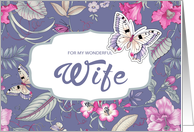 Happy Mother’s Day for Wife Butterflies and Flowers card