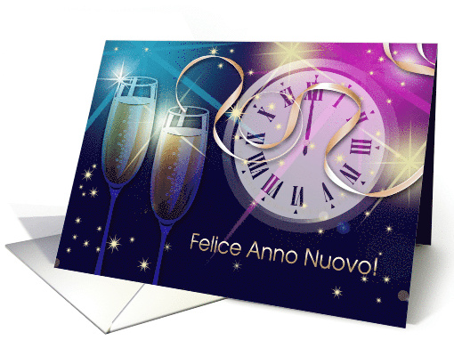 Felice Anno Nuovo Happy New Year Card in Italian card (820015)