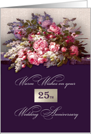 Happy 25th Wedding Anniversary. Romantic Roses card