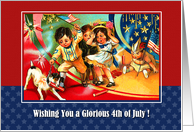 4th of July Wishing. Vintage kids card