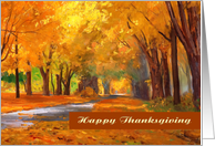 Happy Thanksgiving. Autumn Scenery Painting card