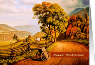 Happy Thanksgiving. Autumn Scenery Painting card