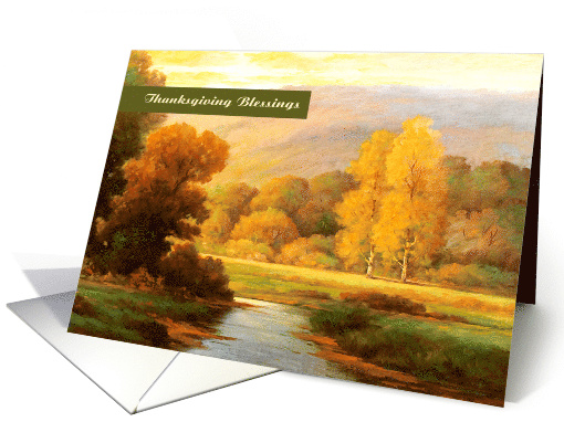 Thanksgiving Blessings. Autumn Scenery Painting card (876830)