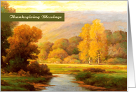 Thanksgiving Blessings. Autumn Scenery Painting card
