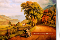 Thanksgiving Blessings. Autumn Scenery Painting card
