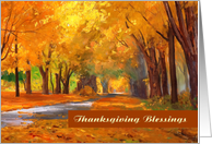 Thanksgiving Blessings. Autumn Scenery Painting card