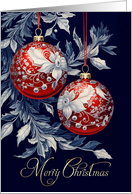 Merry Christmas. Vintage Decorated Christmas Ornaments card