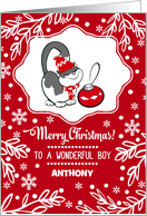 Merry Christmas for a Wonderful Boy. Custom Kid’s Name card